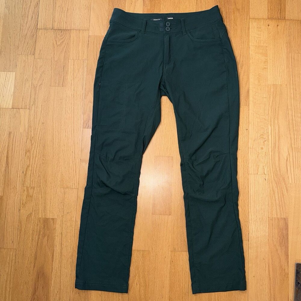 prAna $95 Halle Straight Pant II Green 8R Pockets Stretch Hiking Active Gorpcore